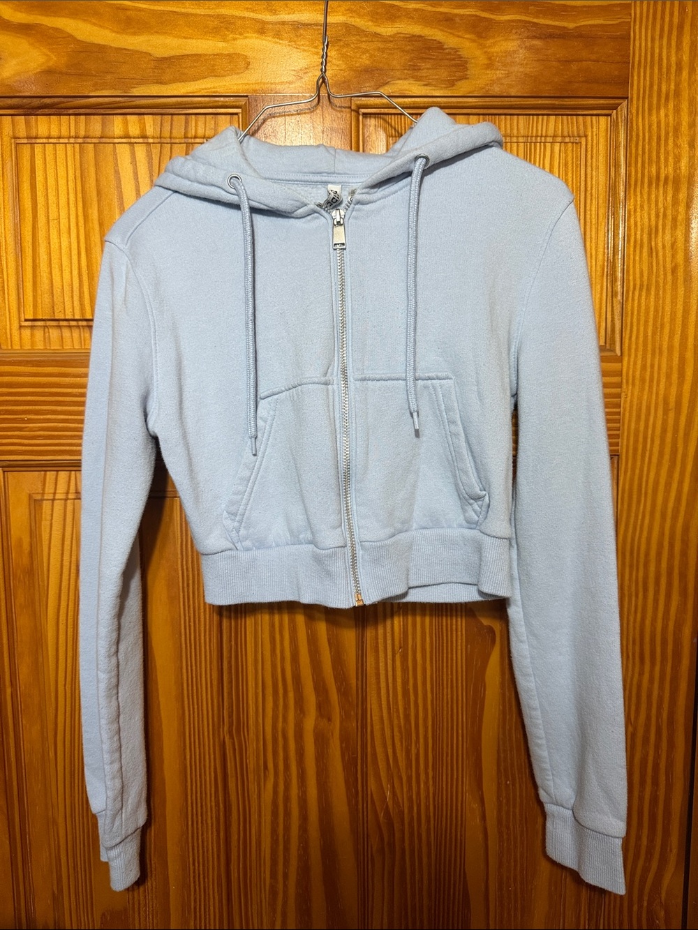 Divided Light Blue Cropped Zip Hoodie Jacket - Women's